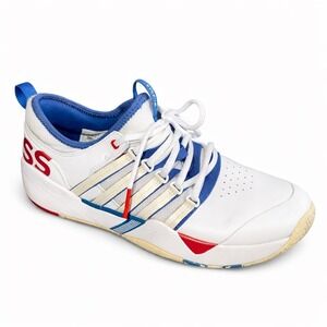 K-Swiss SI-2018 Mens White Blue Red Leather Low Top Tennis‎ Sneakers Shoes SZ 9